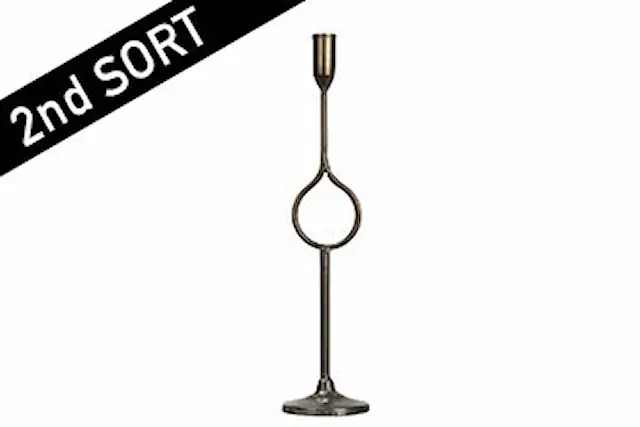 Sort 2 60185 Ljusstake Droppe Antik Mässing