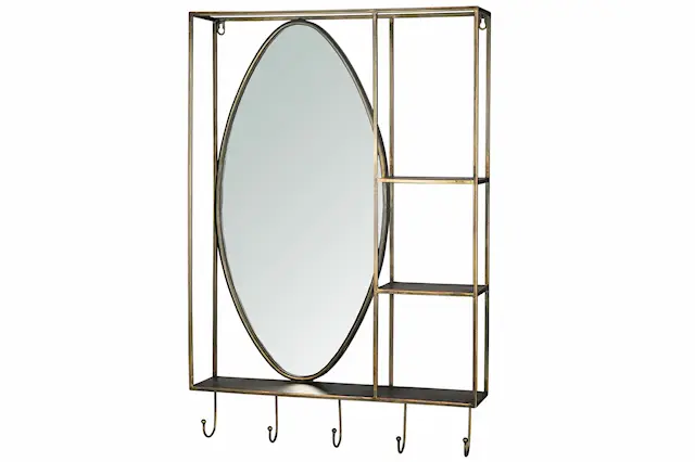 Spegelhylla Antik Mässing