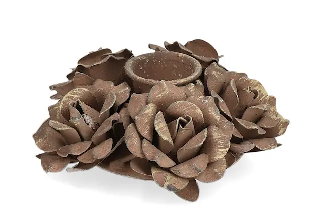 Ljusstake Mirre Floral Brown