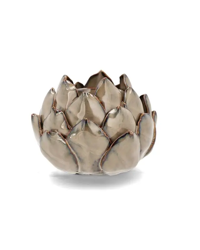 Kynttilänjalka artisokka Hildur Beige Glaze