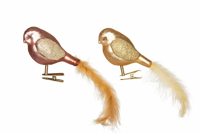Clip Bird Glass Rose Gold Mix