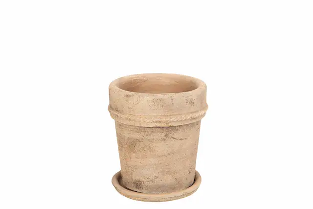 Outdoor Pot With Plate Fortuna