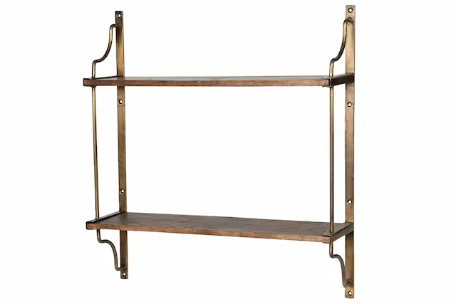 Hylla Antik Mässing/Trä