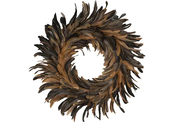 Krans Fjäder Natur Brun