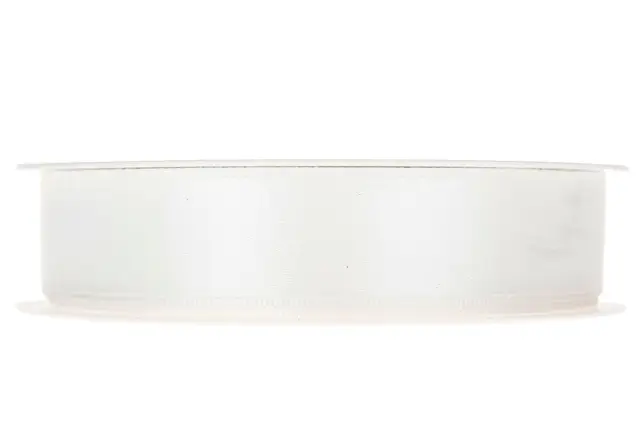 Dekorationsband Dubbelsatin Vit 25 mm