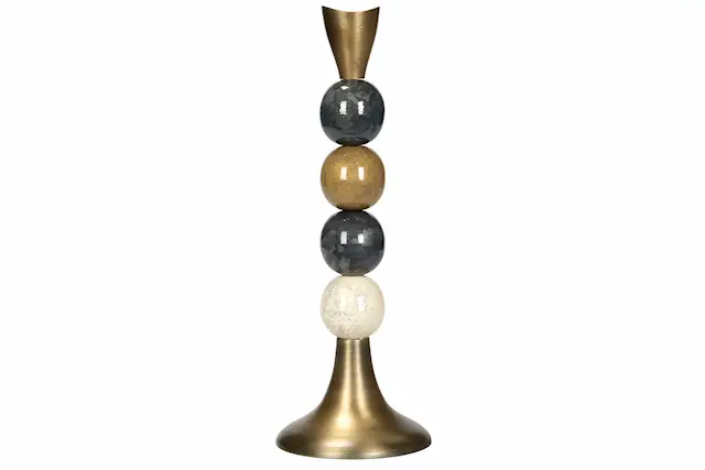 Ljusstake Kronljus Multi Stone Senap