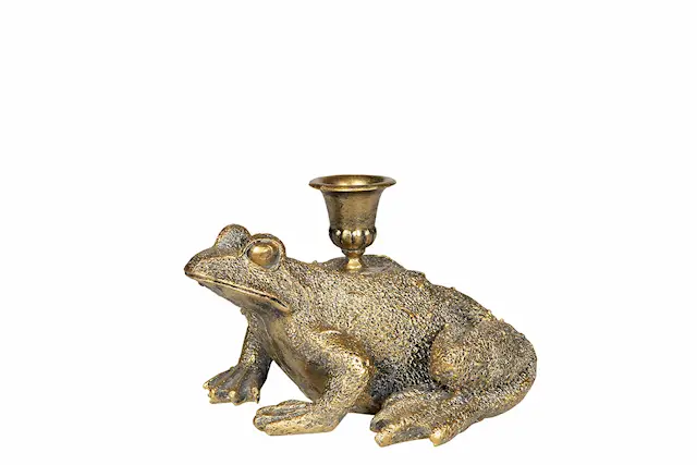 Ljusstake Groda Guldbrun