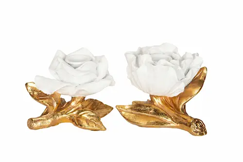 Candle Holder Flower Mix Poly