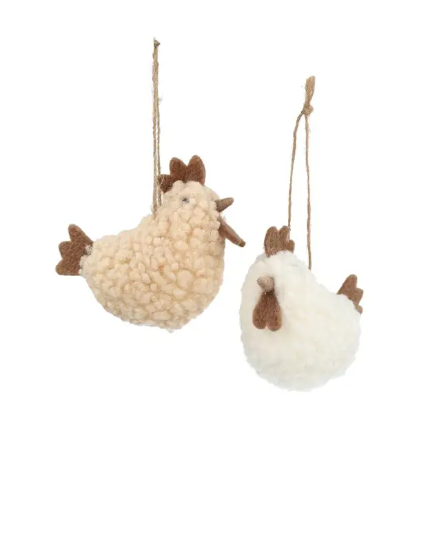 Wool Animals Hanging Hen Fluffy Mix