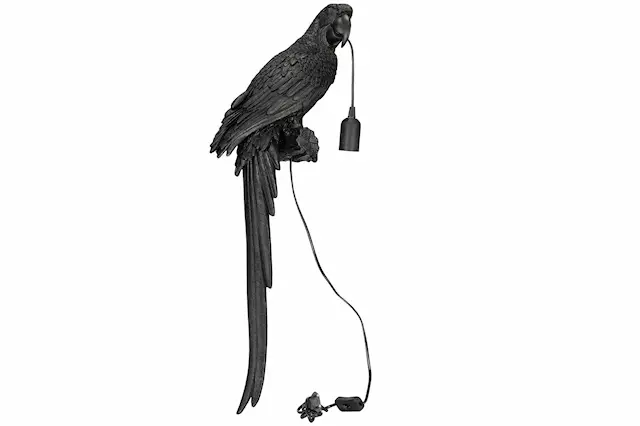 papukaijan muotoinen seinävalaisin Ruskea/Musta