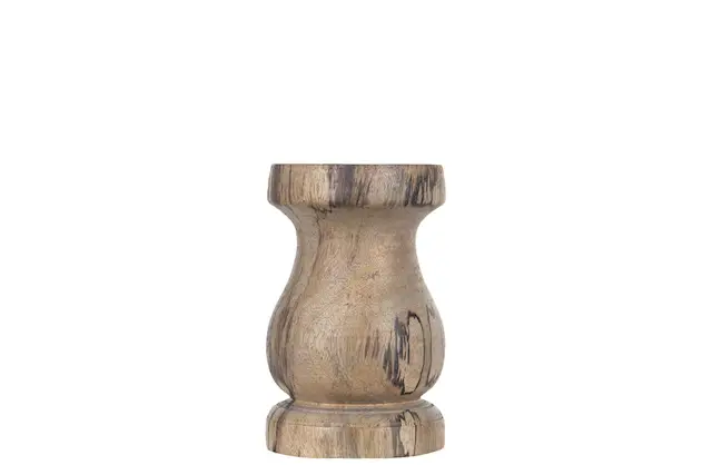 Ljusstake Blockljus Antik Trä