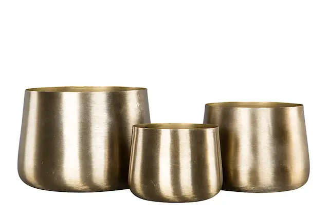 Pot Rounded Brushed Brass
