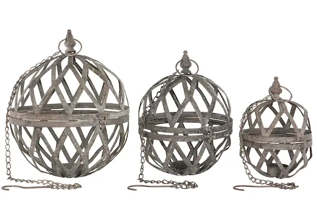 Globe Hanging With Chain Metall