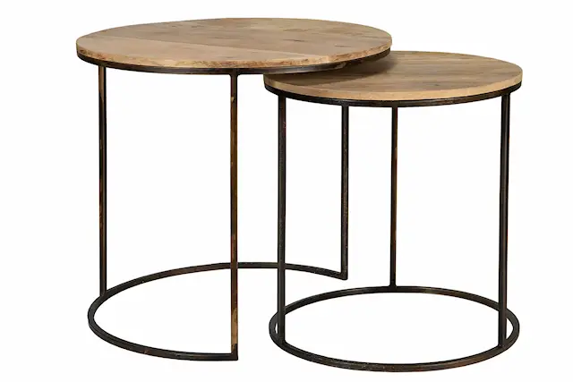 Sidobord Rund Antik Trä