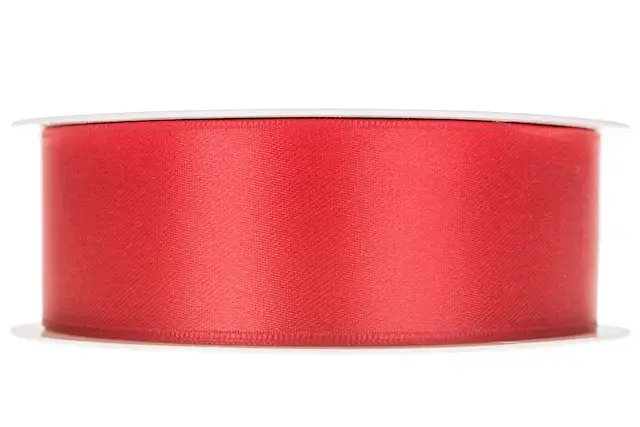 Dekorationsband Dubbelsatin Röd 40 mm