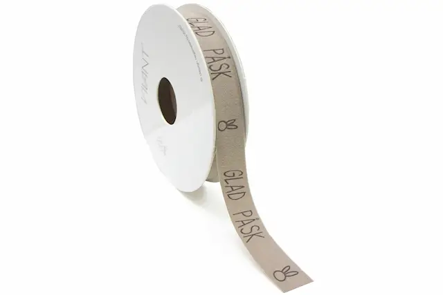 Dekorationsband Glad Påsk Sammet Brun 15 mm