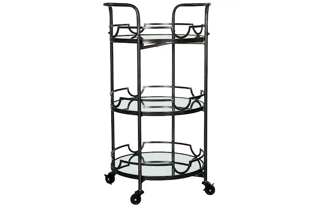 Sivupöytä juomakärry peilillä musta