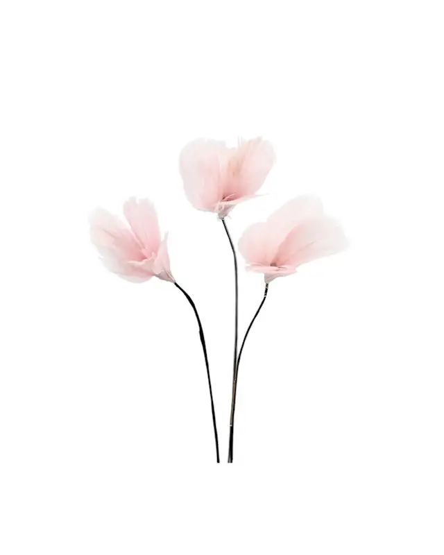 Feather Wired Flower Light Pink