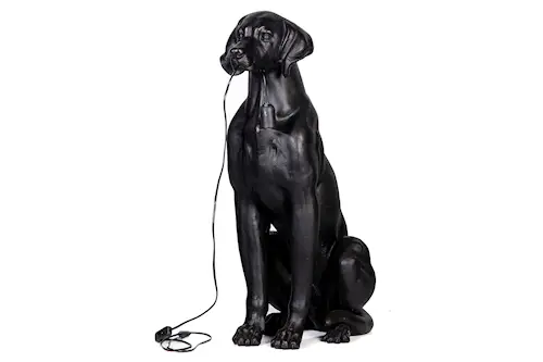 Bordslampa Hund XL Svart Poly