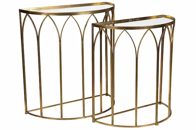 Sidobord Spegel Antik Guldbrun