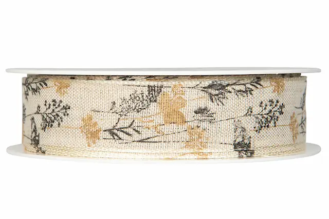 Dekorationsband Växtlighet Beige 25 mm
