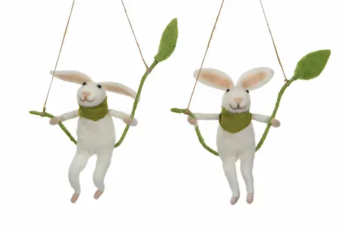 Wool Animal Rabbit Swing Mix