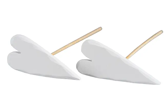 Stick Wooden Heart White