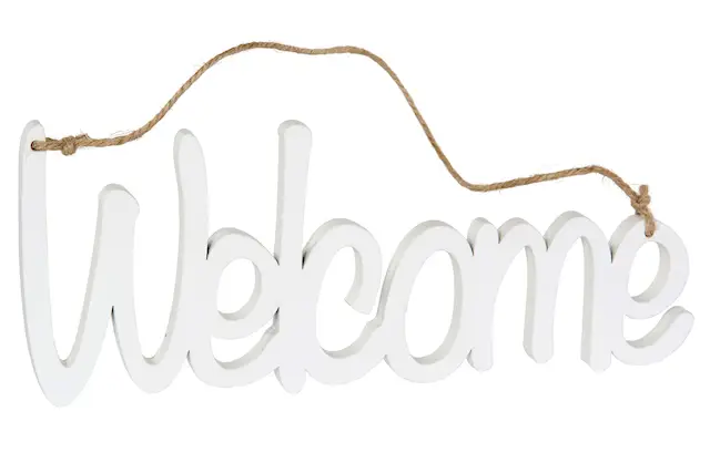 Riipus Welcome valkoinen