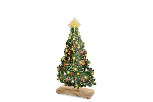Enamel Spruce With Wooden Stand