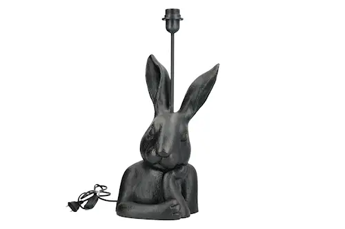 Lampfot Kanin Svart Poly