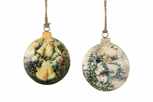 Emaljhänge Nostalgi Tomte/Snögubbe Mix