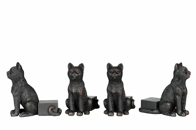 Pot Stand Cat Golden Brown