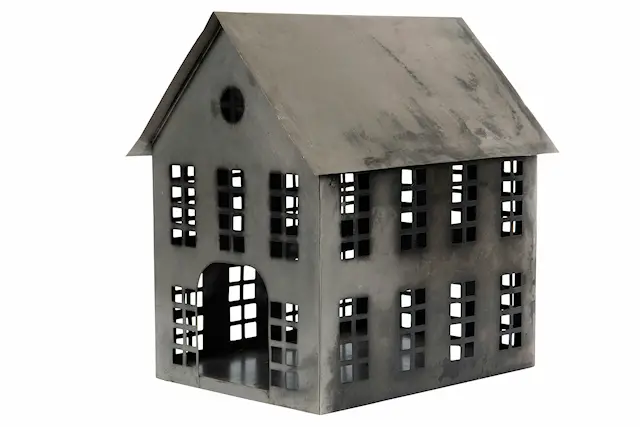 Huslykta Hus Metall Old Grey