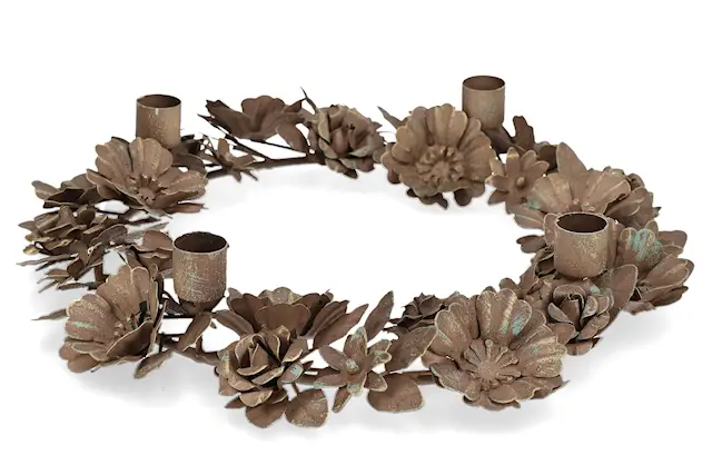 Candlestick Nanna Floral Brown