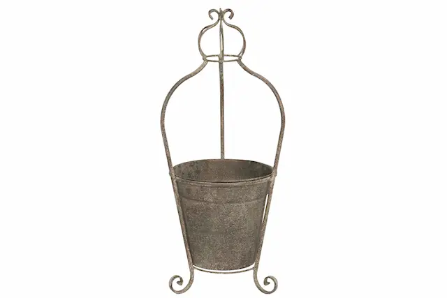 Outdoor Pot Crown Metal Green