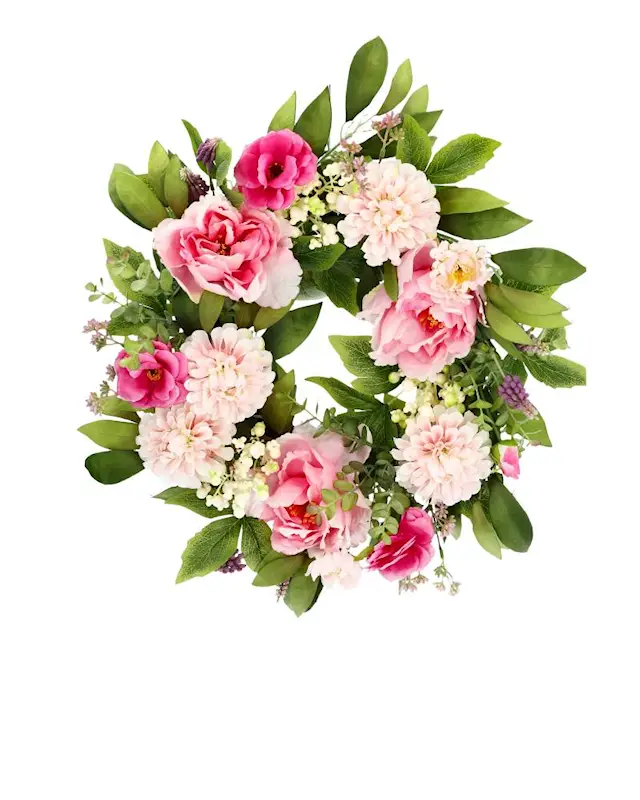 Krans Pion och Dahlia Rosa