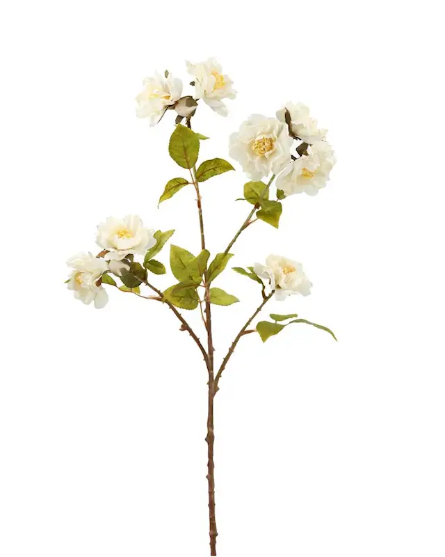 Artificial Flower Spray Rose White