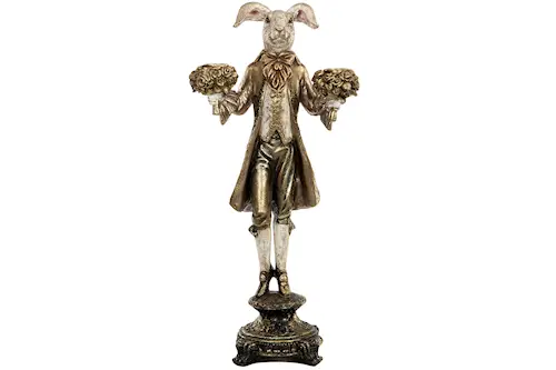 Candle Holder Rabbit Gold