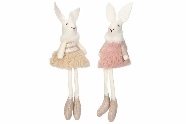 Ulldjur Kanin Fluffy Sittande Mix