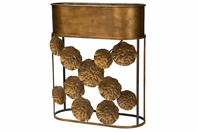 Plant Stand Sphere Golden Brown