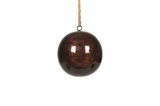 Hanging Decoration Metal Ball Brown Onyx