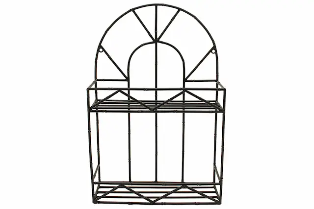 Hylla Metall Bambu Svart