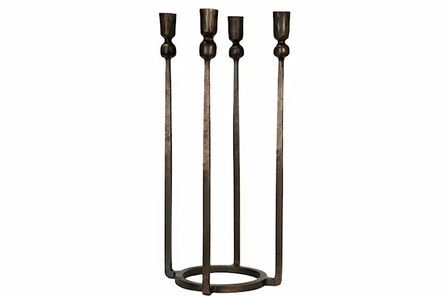 Ljusstake Metall Hög Brun