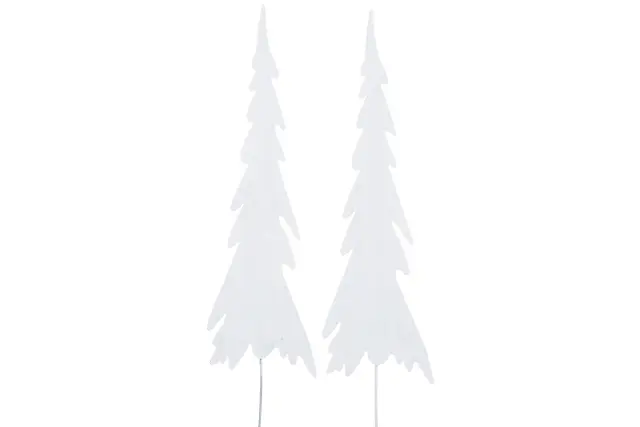 Stick Julgran Metall Vit