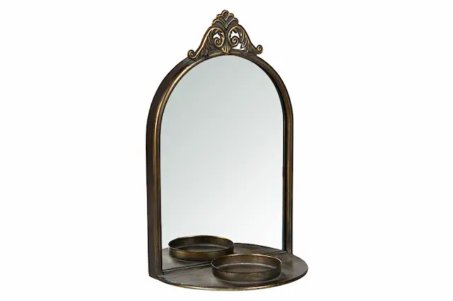 Spegel Med Ljushållare Insi Antik Mässing