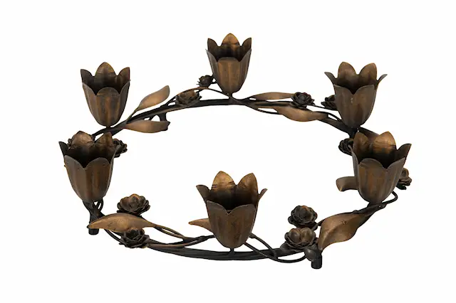 Ljusstake Blomster Mässing